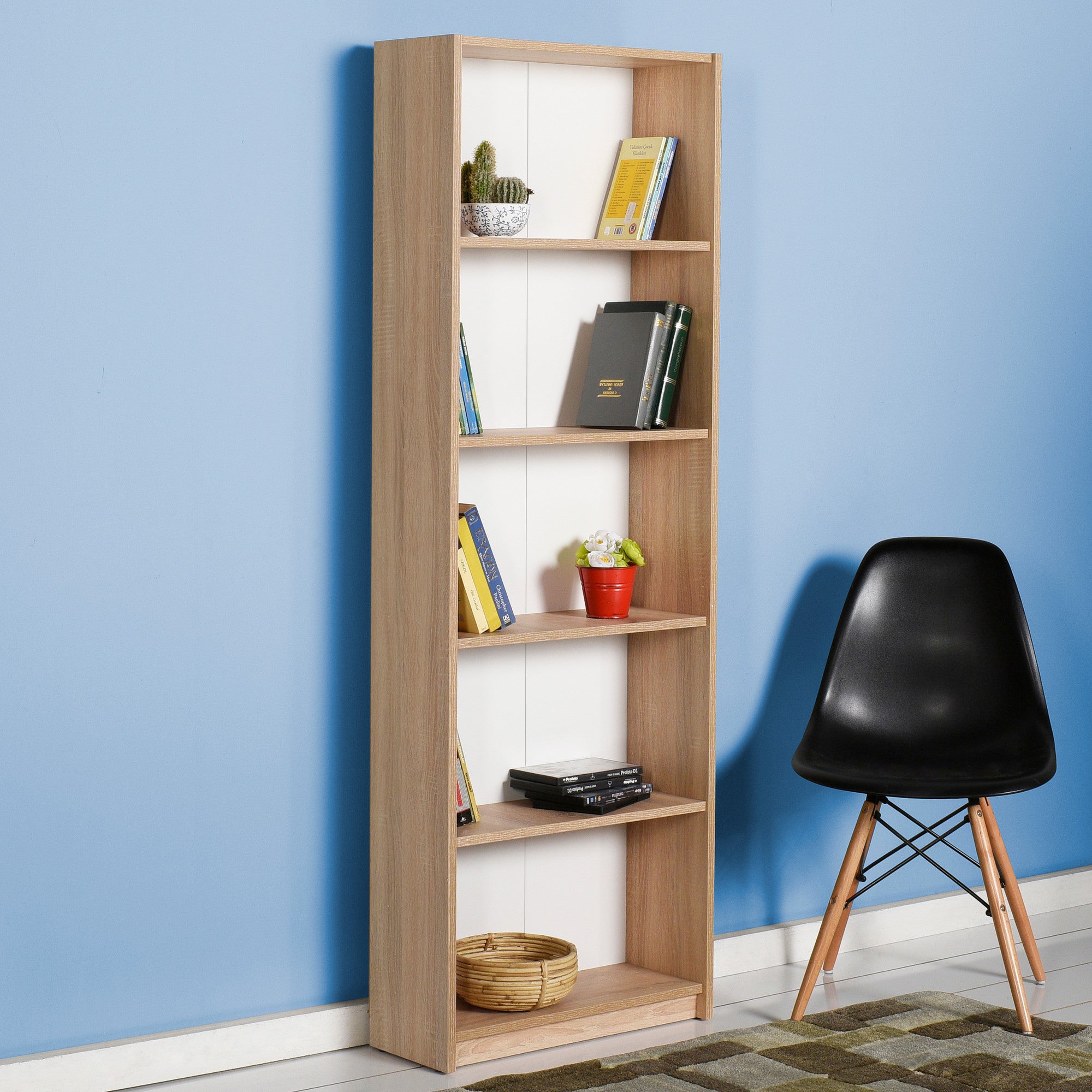 Estante de livros – 64 cm x 182 cm x 26 cm – Sonomo – Painel de partículas revestido a melamina