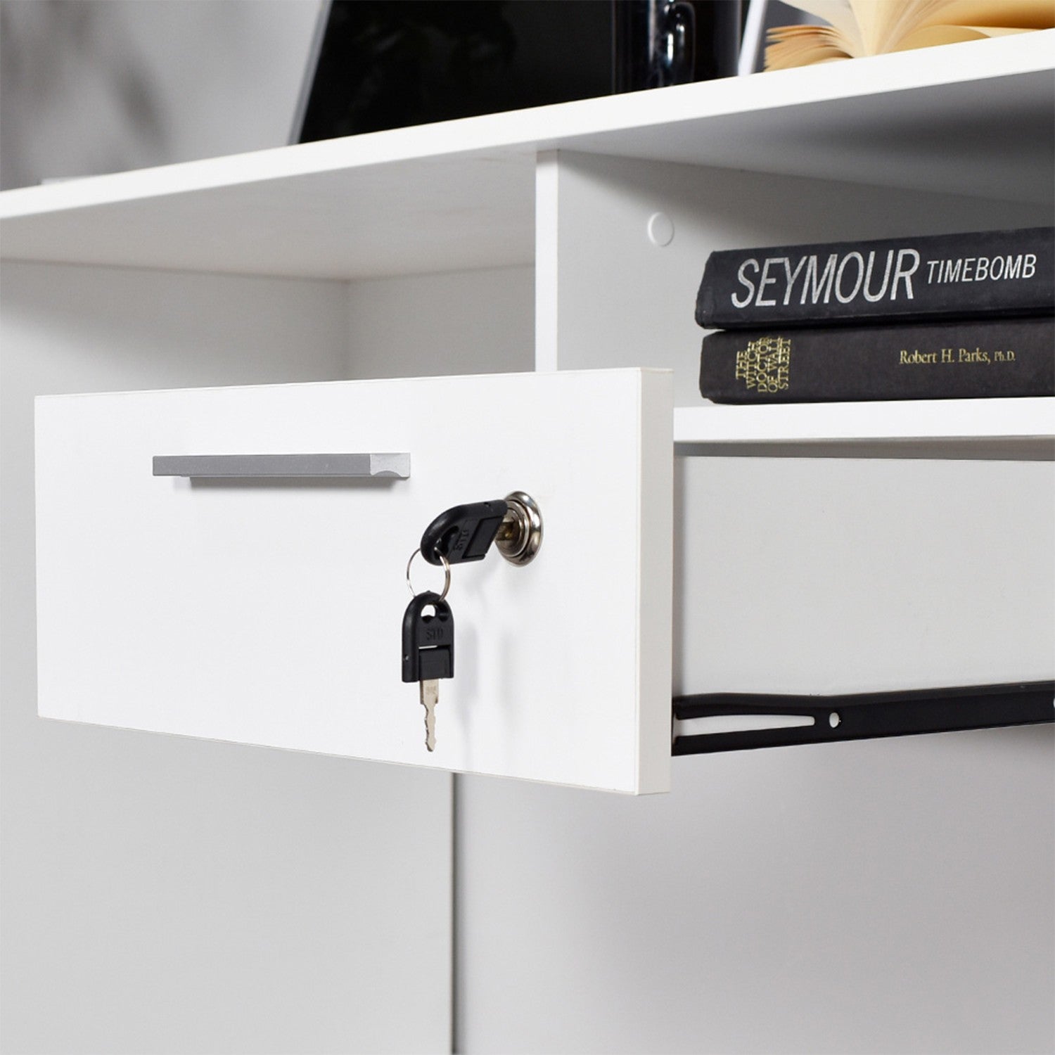 Secretária de Estudo – 120 cm x 75 cm x 60 cm – Branco – Painel de partículas revestido a melamina