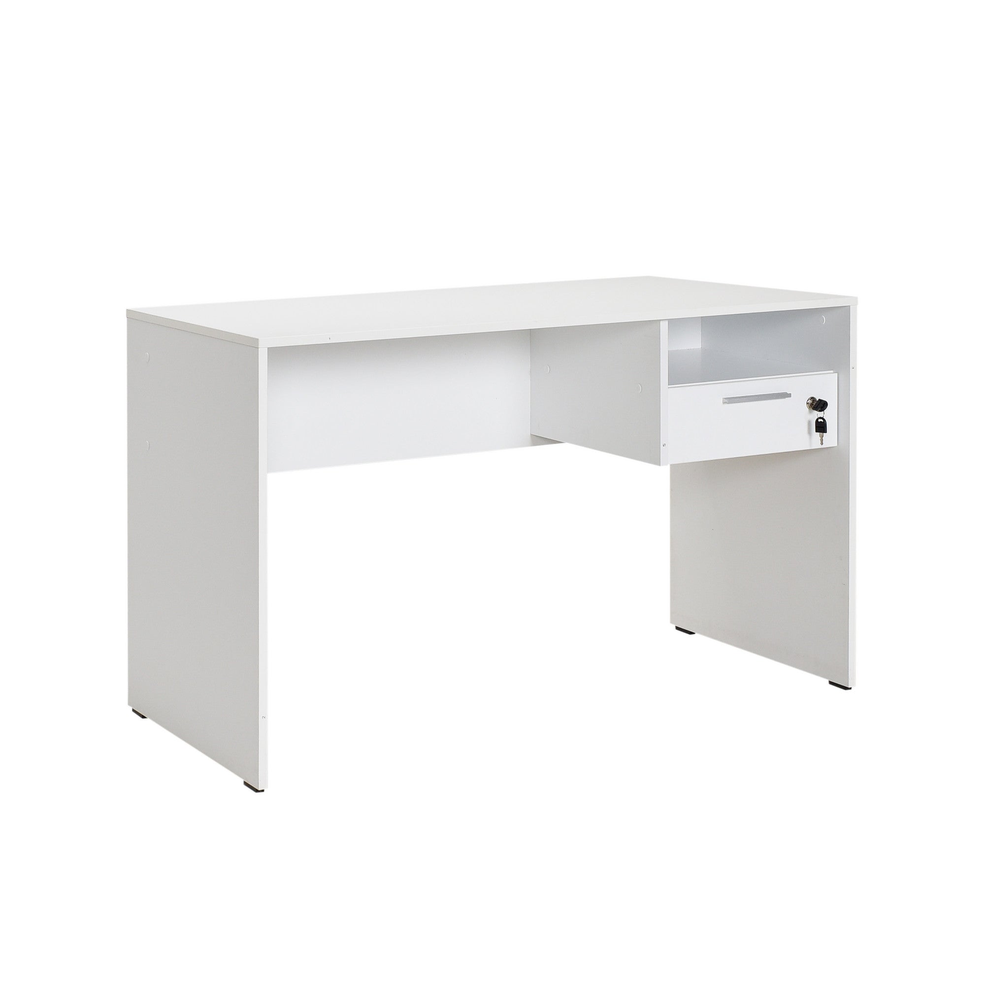 Secretária de Estudo – 120 cm x 75 cm x 60 cm – Branco – Painel de partículas revestido a melamina