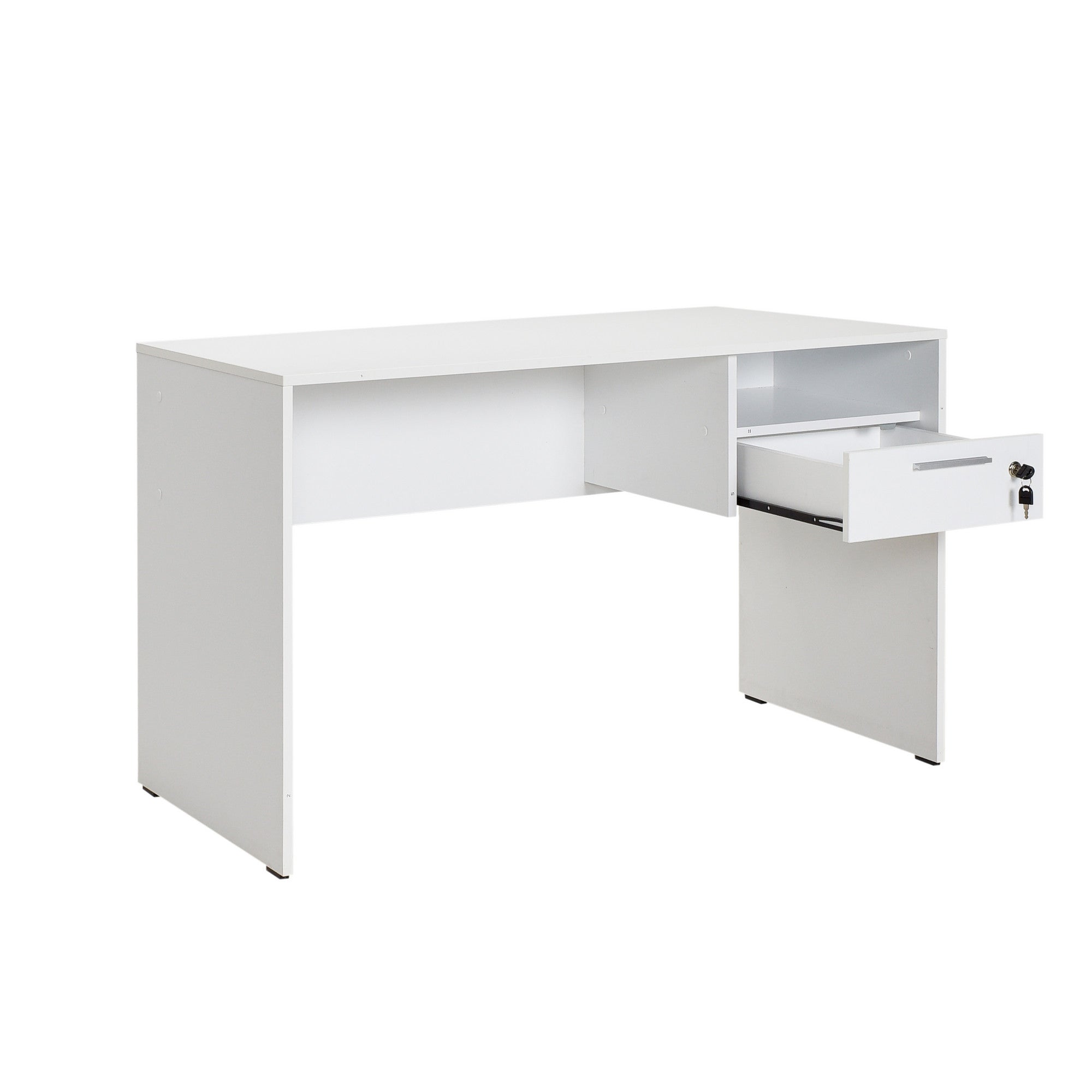 Secretária de Estudo – 120 cm x 75 cm x 60 cm – Branco – Painel de partículas revestido a melamina