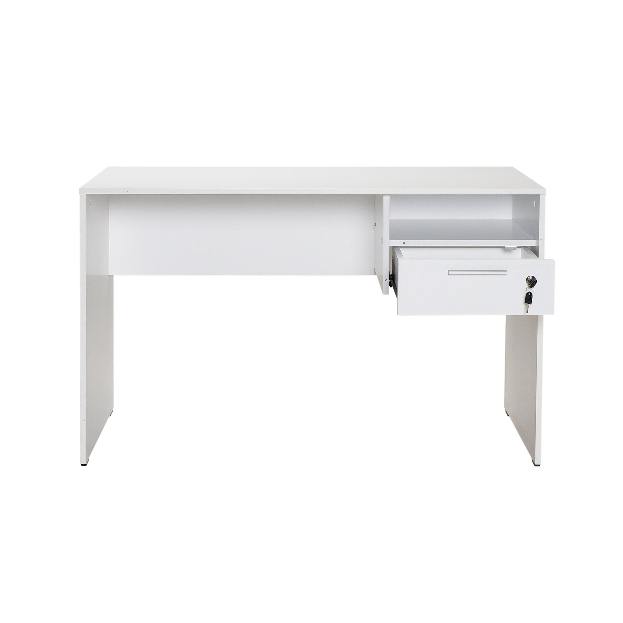 Secretária de Estudo – 120 cm x 75 cm x 60 cm – Branco – Painel de partículas revestido a melamina