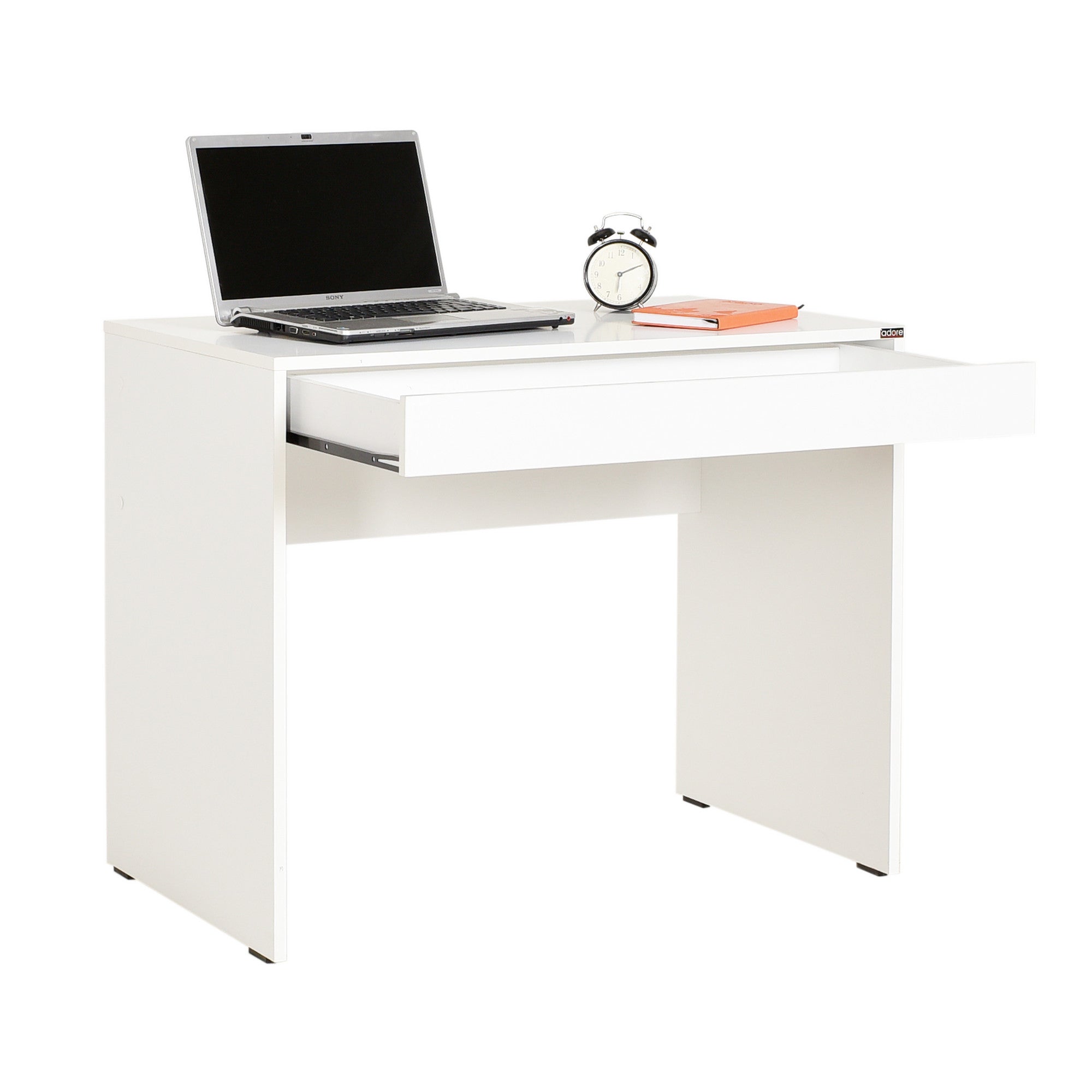 Secretária de Estudo Branca Diamante 90cm com Gaveta para Teclado e Fixação de Parede - Melamina 16mm