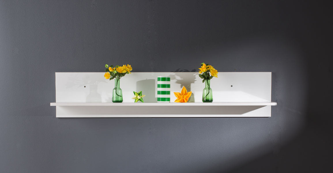Prateleira de parede – 120 cm x 25 cm – Branco – Painéis de partículas revestidos a melamina