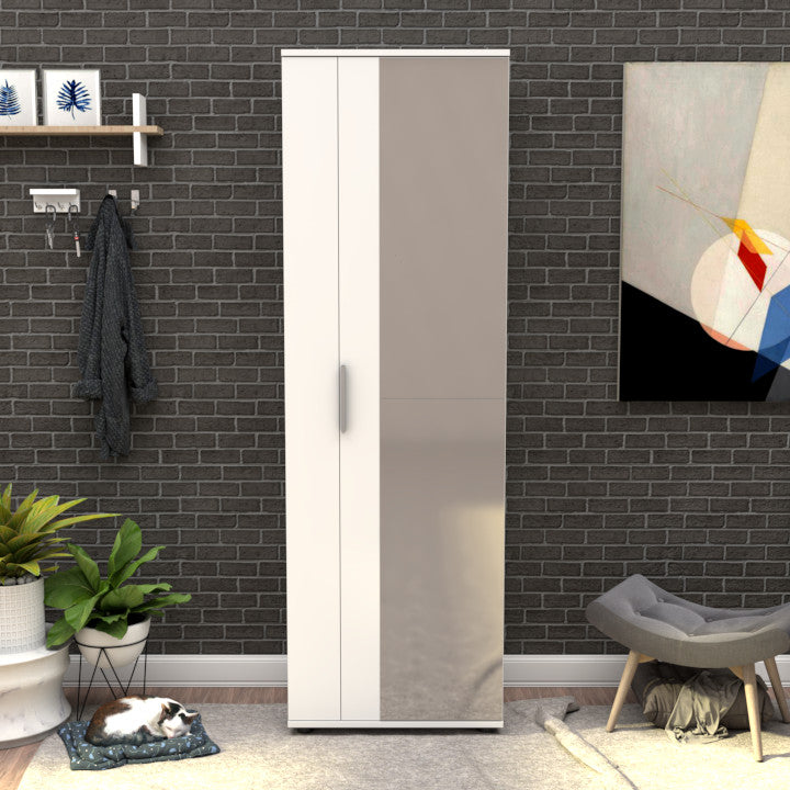 Sapateira – 60 cm x 187 cm x 35 cm – Branco – Painel de partículas revestido a melamina