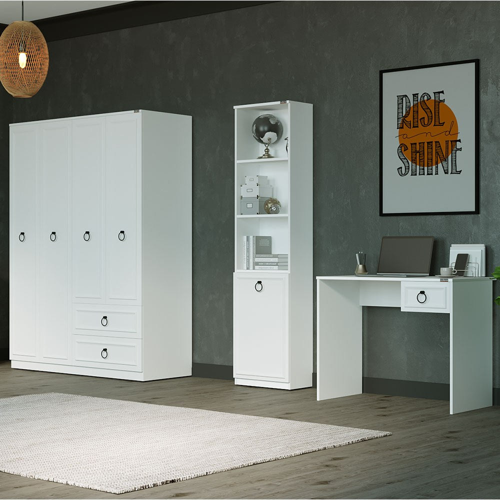 Estante Branca de Parede com Múltiplas Prateleiras - 185cm de Altura, Melamina Resistente