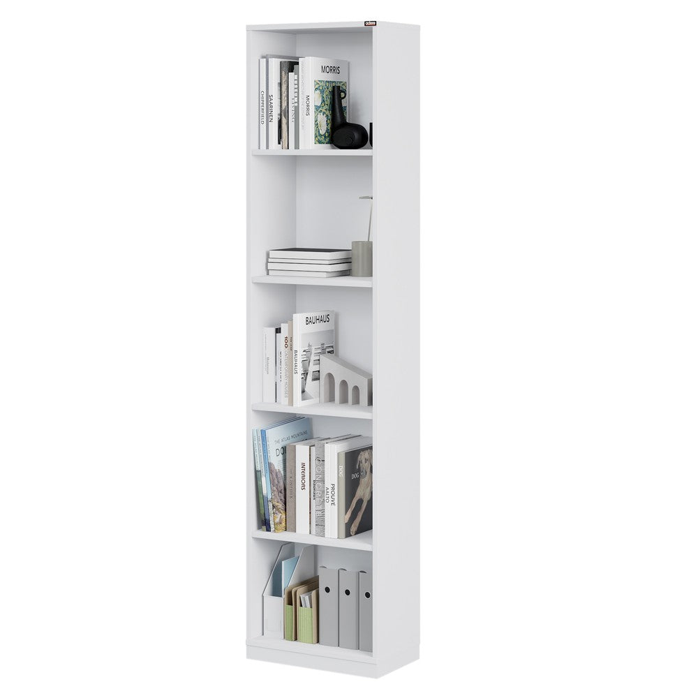 Estante de livros – 43 cm x 182 cm x 26 cm – Branco – Painel de partículas revestido a melamina