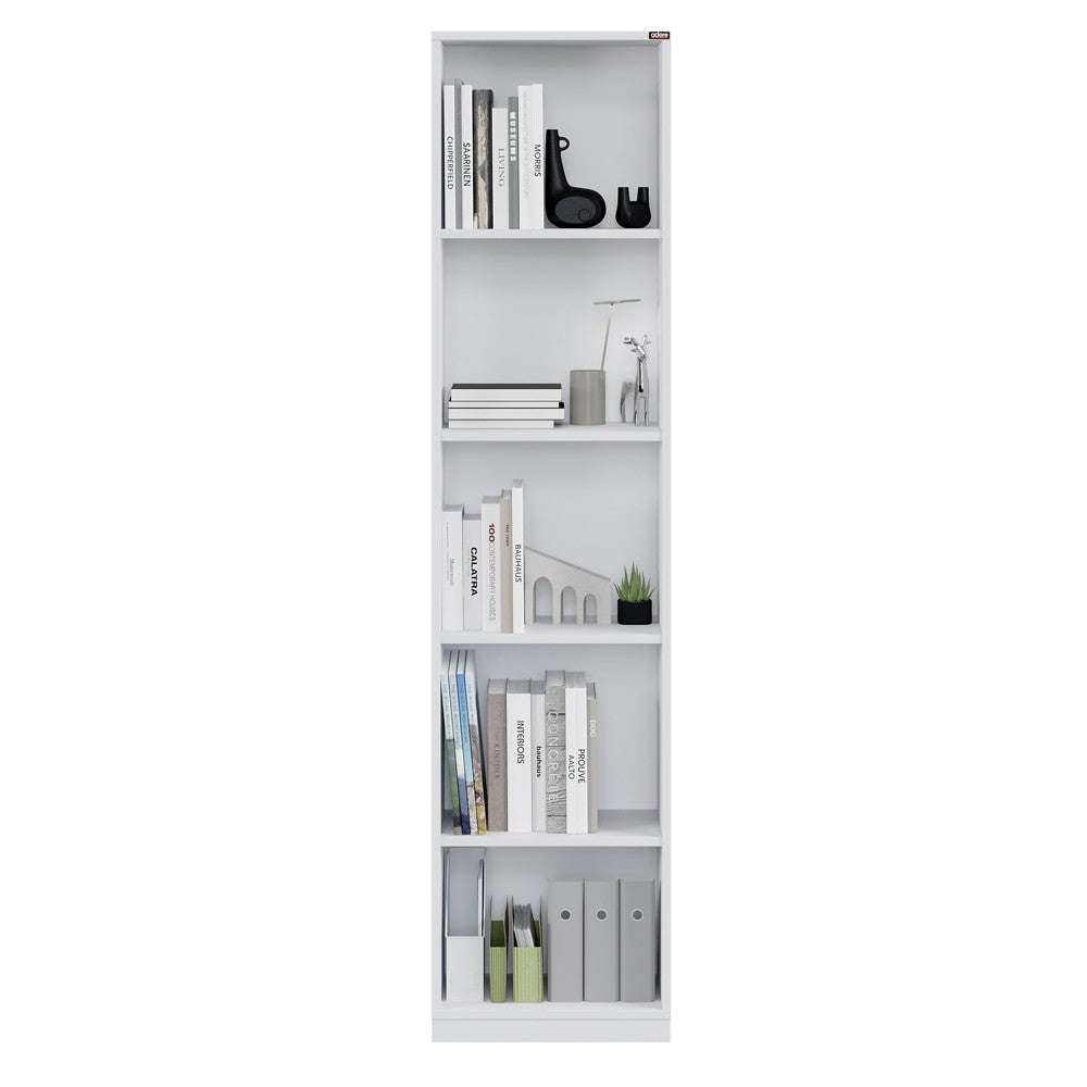 Estante de livros – 43 cm x 182 cm x 26 cm – Branco – Painel de partículas revestido a melamina