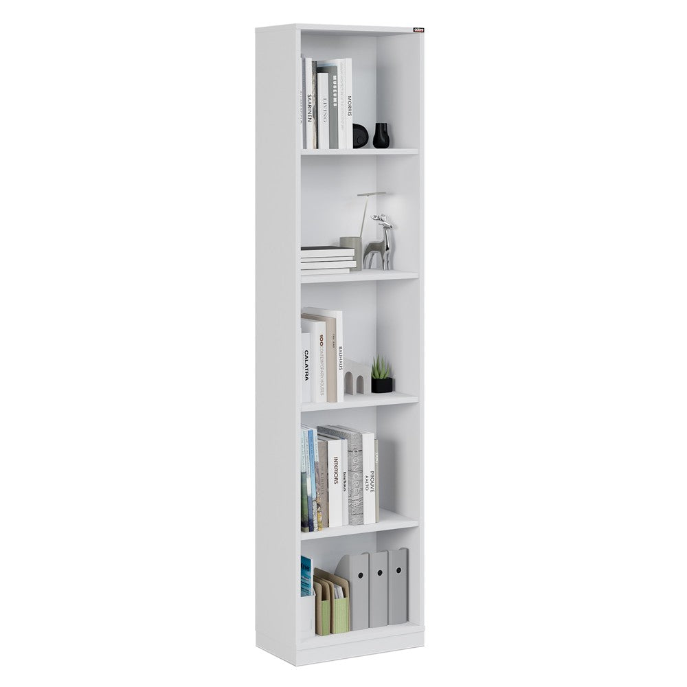 Estante de livros – 43 cm x 182 cm x 26 cm – Branco – Painel de partículas revestido a melamina