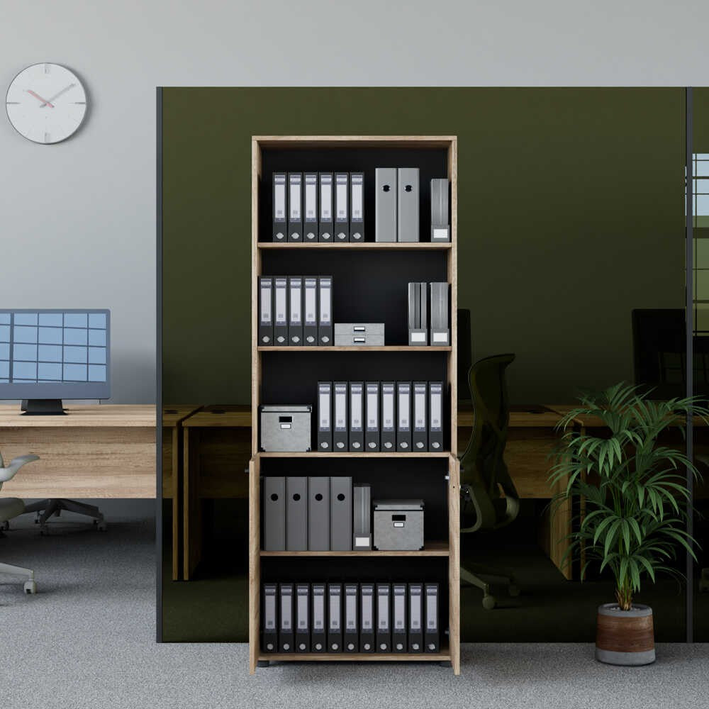 Estante de livros – 72 cm x 187 cm x 34 cm – Nogueira clara – Painéis de partículas revestidos a melamina