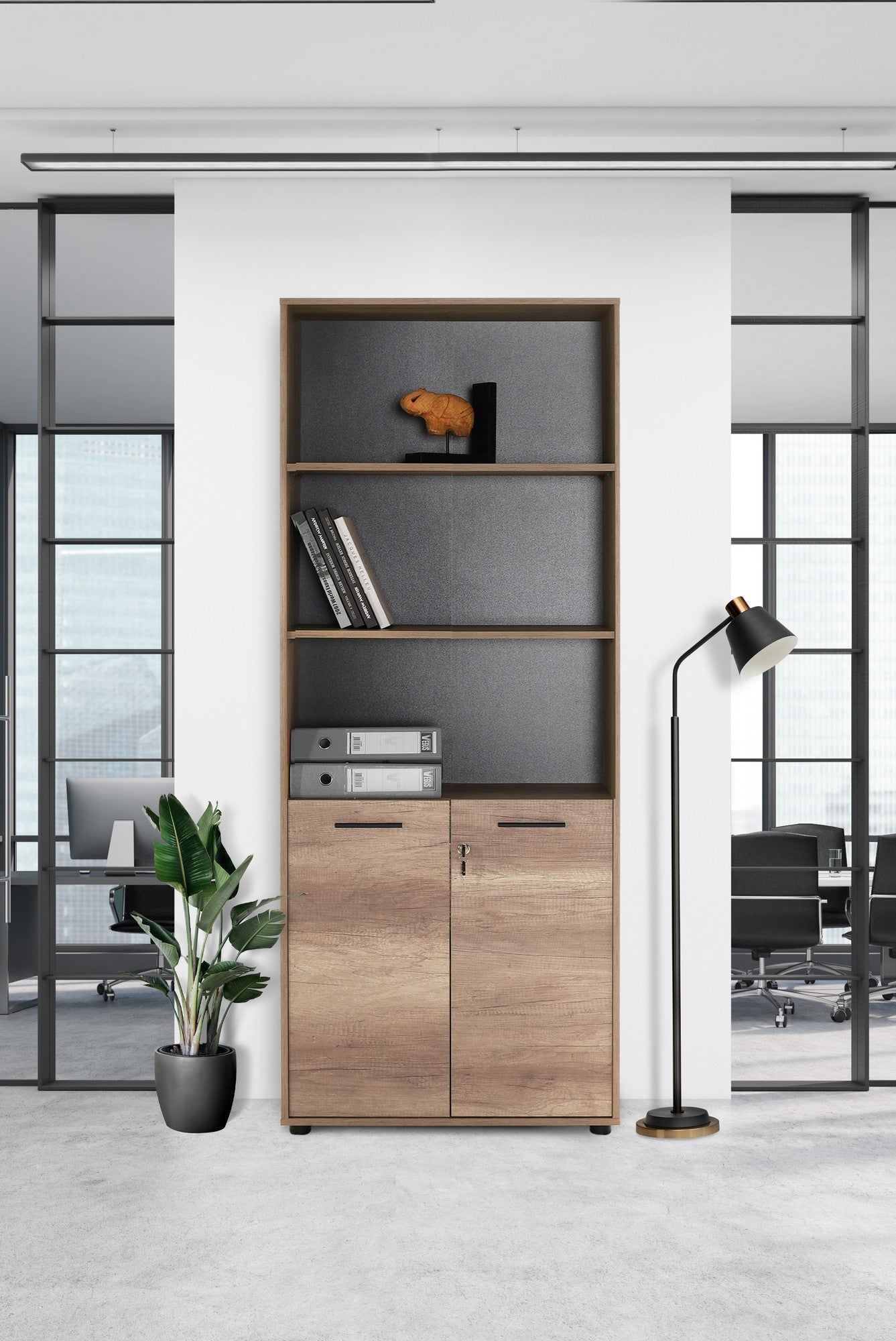 Estante de livros – 72 cm x 187 cm x 34 cm – Nogueira clara – Painéis de partículas revestidos a melamina