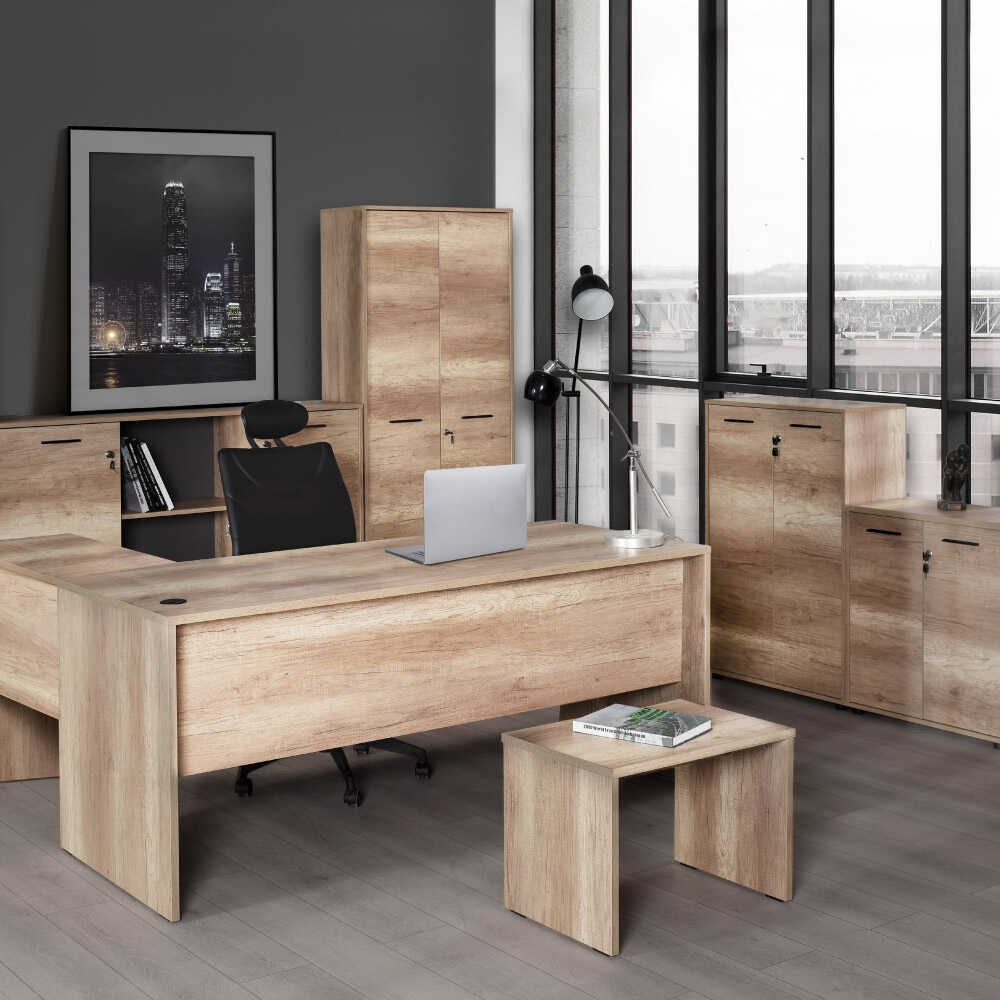 Estante de livros – 72 cm x 187 cm x 34 cm – Nogueira clara – Painel de partículas