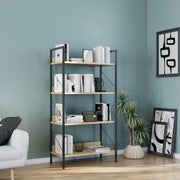 Estante de livros – 73 cm x 136 cm x 35 cm – Carvalho – Painéis de partículas revestidos a melamina