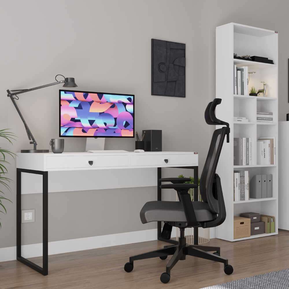 Estante de livros – 55 cm x 187 cm x 23 cm – Branca – MDF