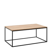 Mesa de Centro – 100cm x 60cm x 42cm – Nogueira e Preto – Metal