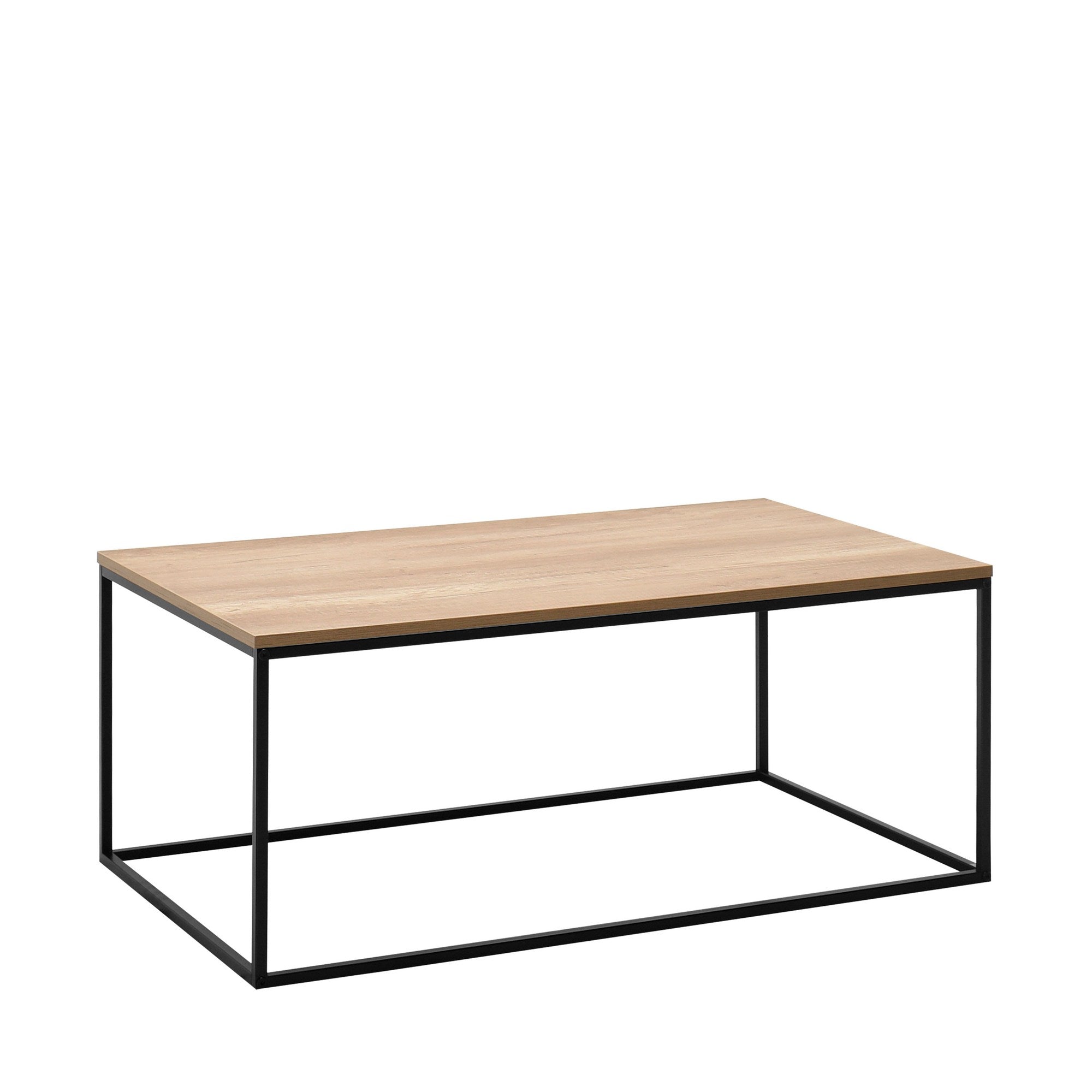 Mesa de Centro – 100cm x 60cm x 42cm – Nogueira e Preto – Metal