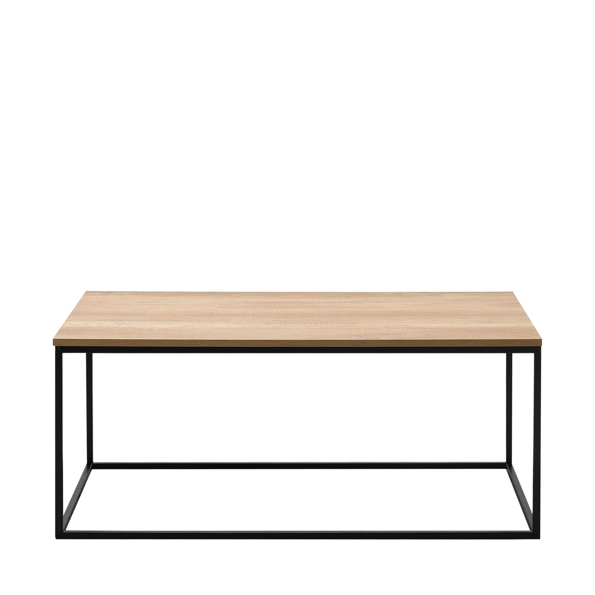 Mesa de Centro – 100cm x 60cm x 42cm – Nogueira e Preto – Metal