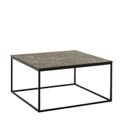 Mesa de Centro – 80cm x 42cm x 80cm – Preto e Mármore – Painel de partículas melamínico