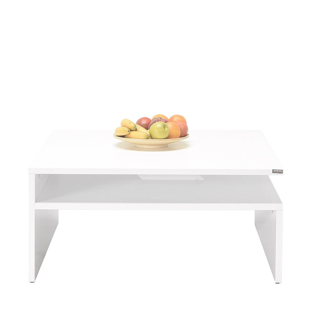 Mesa de Centro – 90cm x 42cm x 90cm – Branco Diamante – Painel de Partículas
