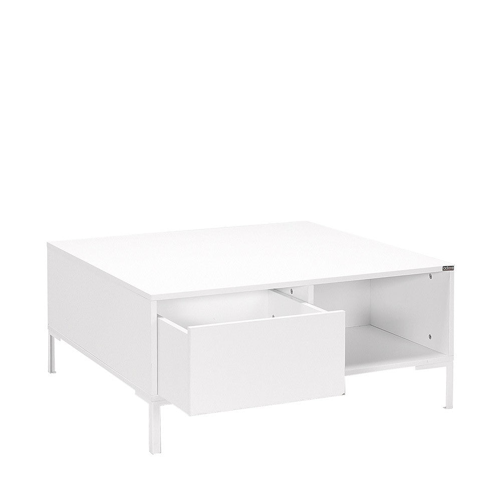 Mesa de Centro – 90cm x 90cm x 42cm – Branco Diamante – Painel de partículas