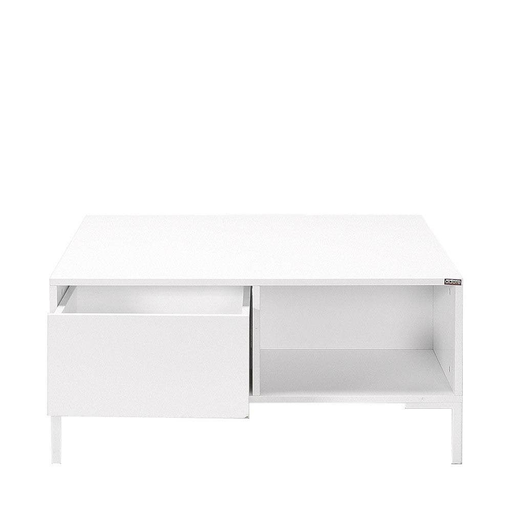 Mesa de Centro – 90cm x 90cm x 42cm – Branco Diamante – Painel de partículas
