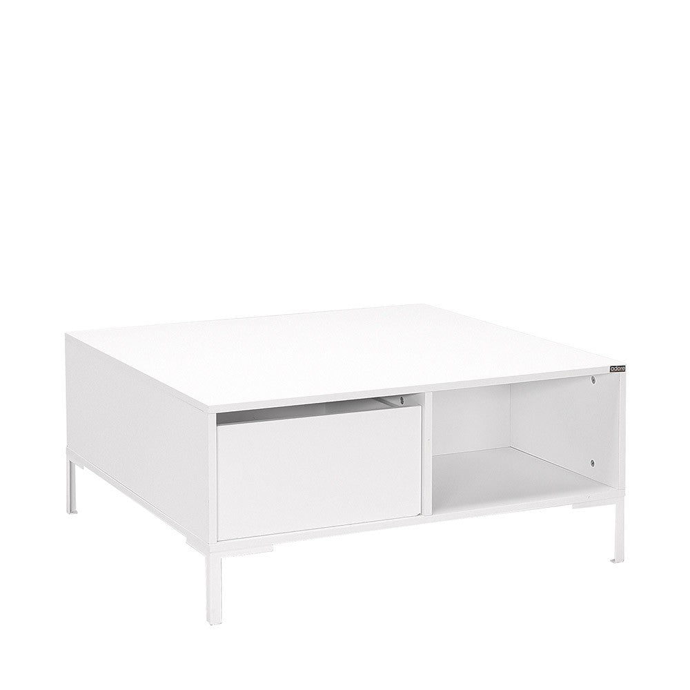 Mesa de Centro – 90cm x 90cm x 42cm – Branco Diamante – Painel de partículas