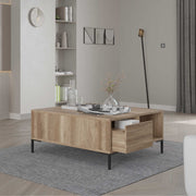 Mesa de Centro – 90cm x 42cm x 90cm – Taupe – Painel de partículas revestido a melamina