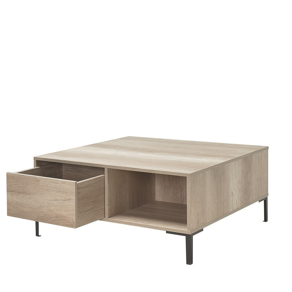 Mesa de Centro – 90cm x 42cm x 90cm – Taupe – Painel de partículas revestido a melamina