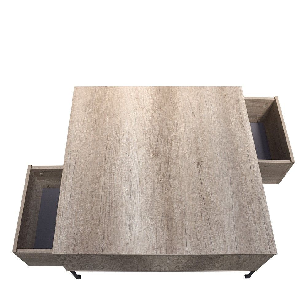 Mesa de Centro – 90cm x 42cm x 90cm – Taupe – Painel de partículas revestido a melamina