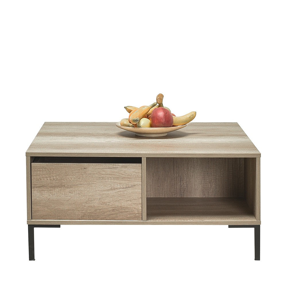 Mesa de Centro – 90cm x 42cm x 90cm – Taupe – Painel de partículas revestido a melamina