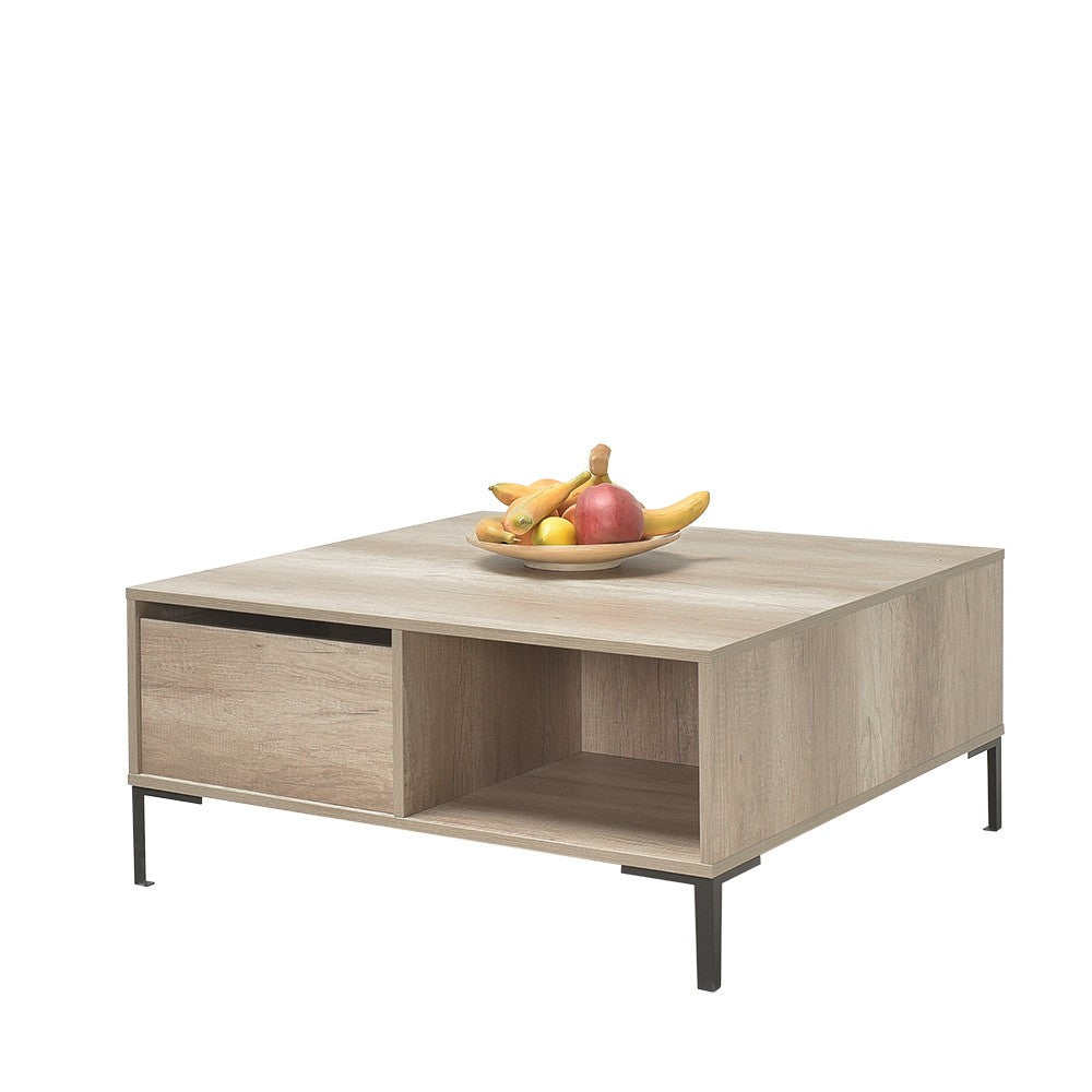 Mesa de Centro – 90cm x 42cm x 90cm – Taupe – Painel de partículas revestido a melamina