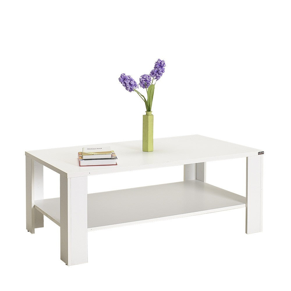 Mesa de Centro – 110 cm x 42 cm x 65 cm – Branco Diamante – Melamina