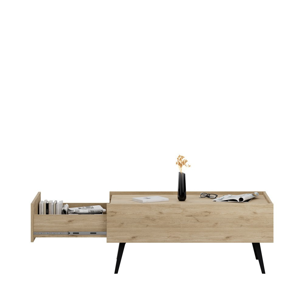 Mesa de Centro – 102 cm x 44 cm x 61 cm – Carvalho – Painéis de Partículas