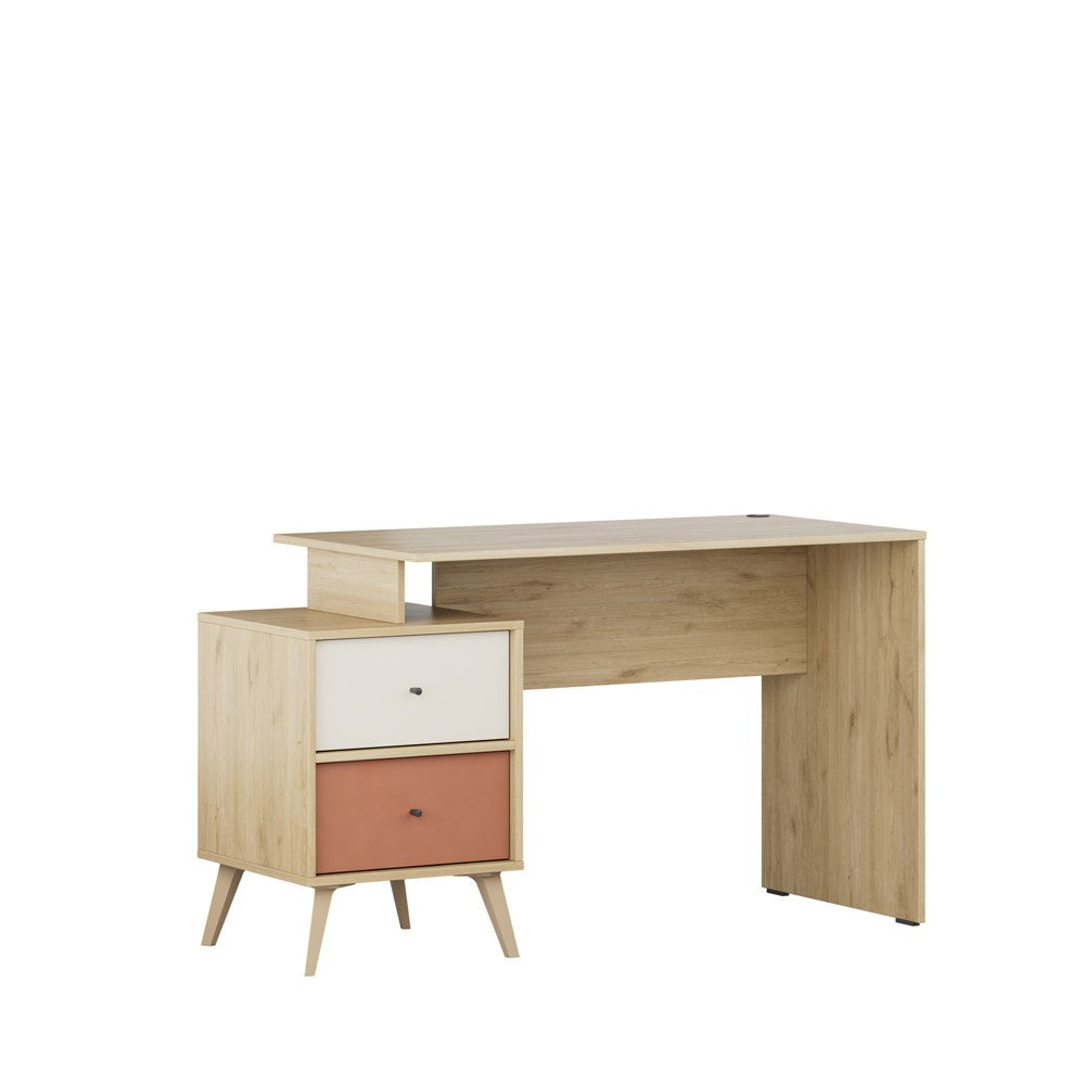 Secretária de Estudo – 110 cm x 75 cm x 44 cm – Multicolorido – Painéis de partículas revestidos a melamina
