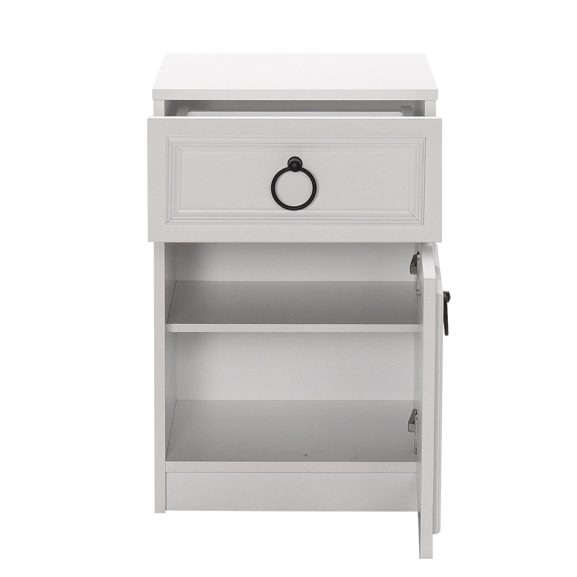 Mesa de cabeceira – 40cm x 63cm x 38cm – Branco – Painéis de partículas revestidos a melamina
