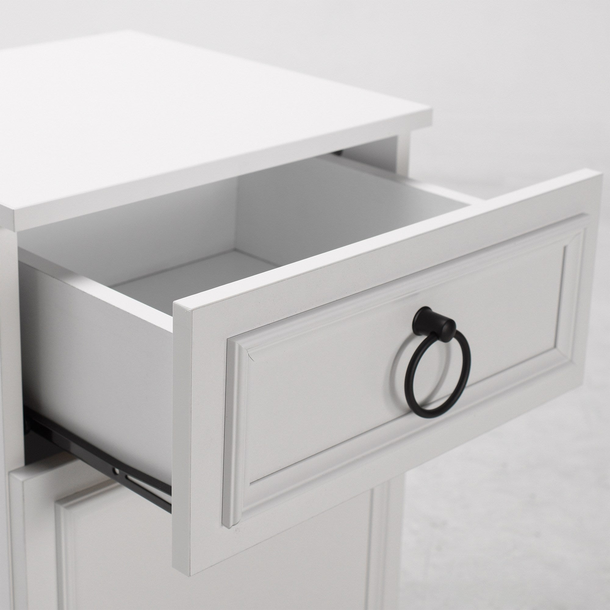 Mesa de cabeceira – 40cm x 63cm x 38cm – Branco – Painéis de partículas revestidos a melamina