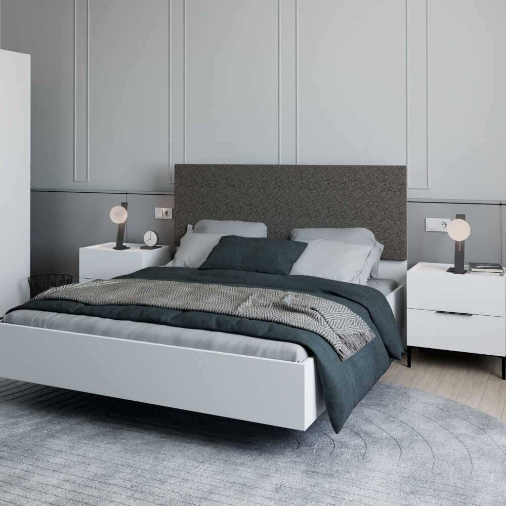 Mesa de cabeceira – 55cm x 59cm x 44cm – Branco – Painel de partículas