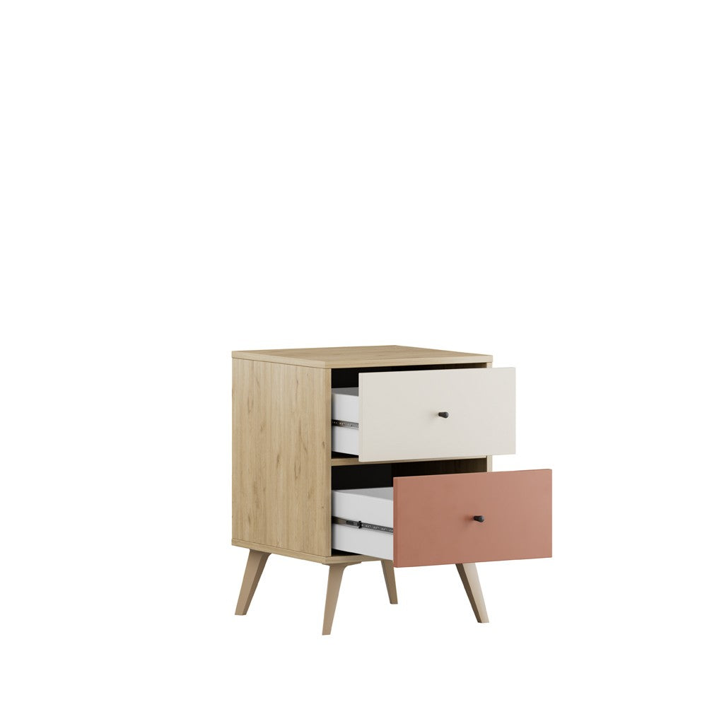 Mesa de cabeceira – 44 cm x 61 cm x 44 cm – Multicolorido – Melamina