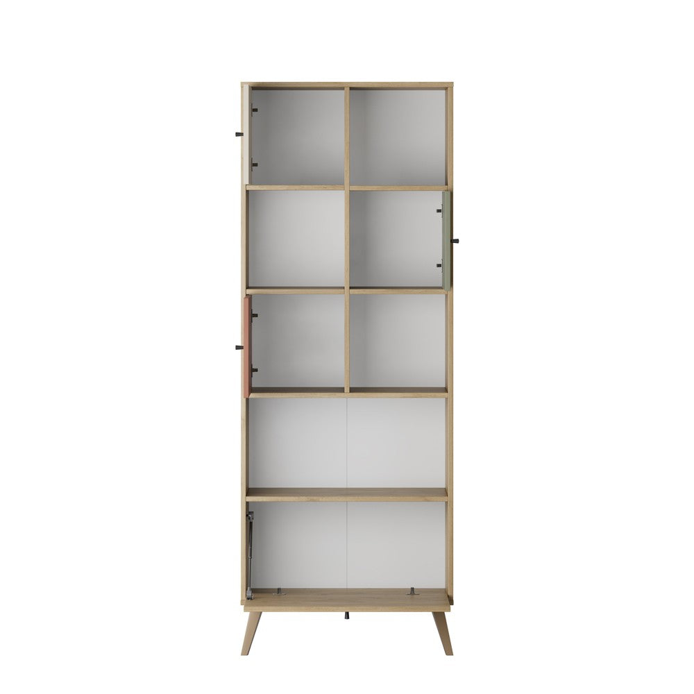 Estante de livros – 67 cm x 180 cm x 30 cm – Multicolorido – Painel de partículas revestido a melamina