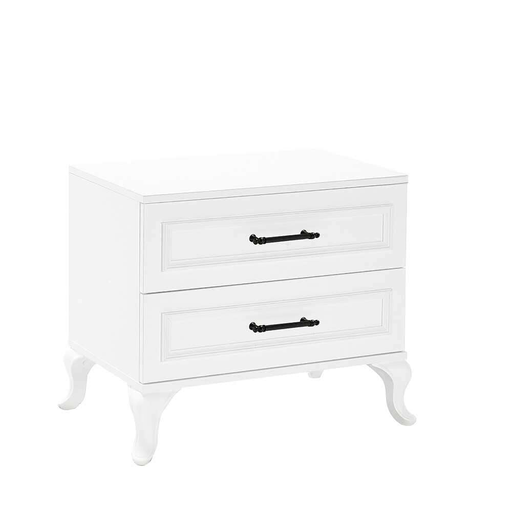 Mesa de Cabeceira Branca Compacta 51cm - Revestimento Melamina Resistente e Durável