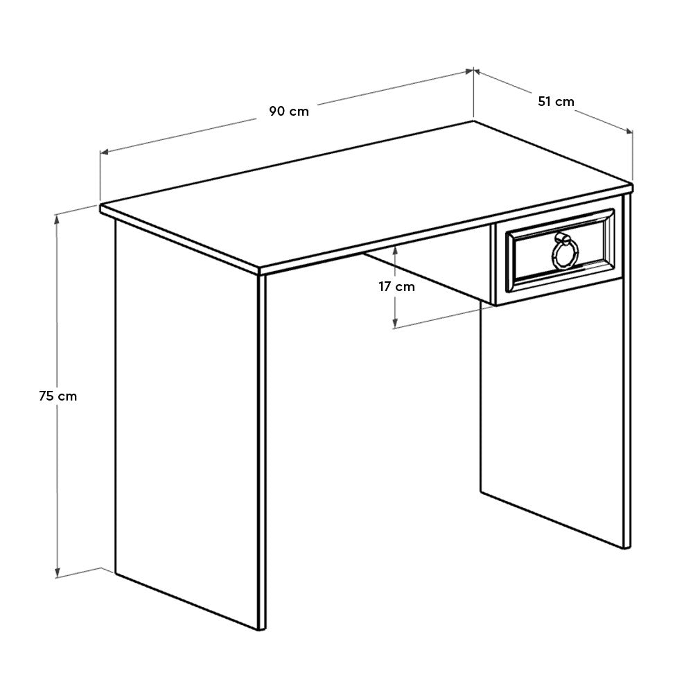 Secretária de Estudo – 90x75x51 cm – Branco – Melamina
