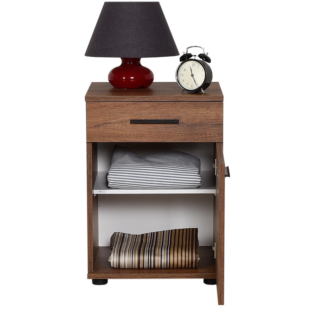 Mesa de cabeceira – 40cm x 57cm x 39cm – Oslo e Nogueira – Painéis de partículas revestidos a melamina