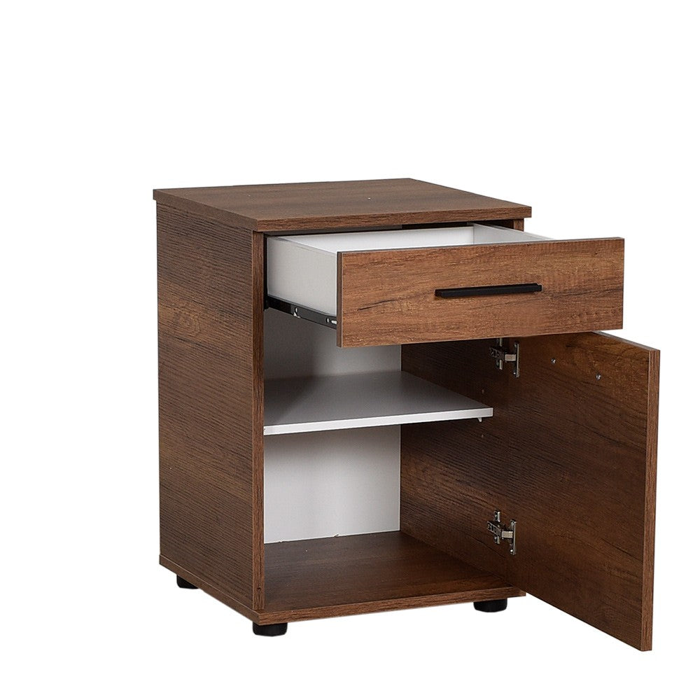 Mesa de cabeceira – 40cm x 57cm x 39cm – Oslo e Nogueira – Painéis de partículas revestidos a melamina