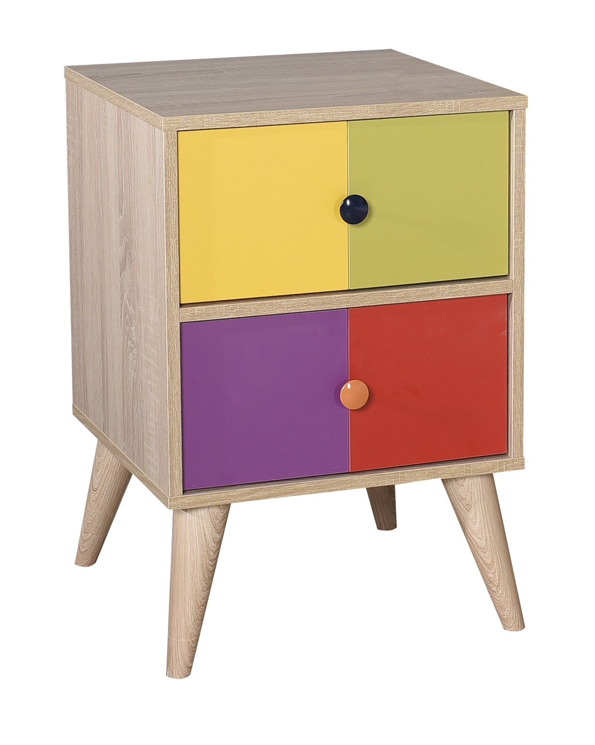 Mesa de cabeceira – 44 cm x 66 cm x 44 cm – Multicolorido – Painéis de partículas revestidos a melamina