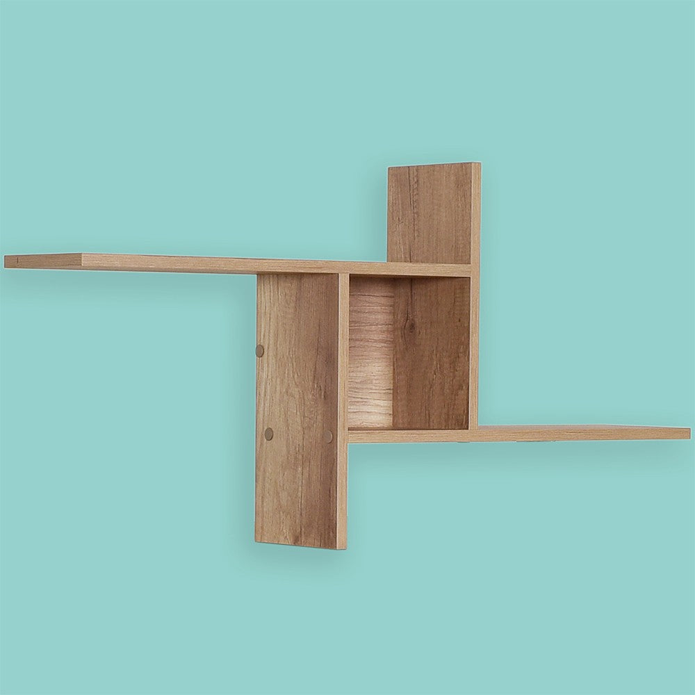 Prateleira de parede – 100 cm x 50 cm x 18 cm – Nogueira clara – Painel de partículas