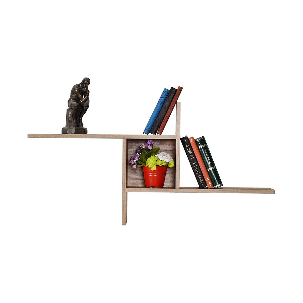 Prateleira de parede – 100 cm x 50 cm x 18 cm – Nogueira clara – Painel de partículas