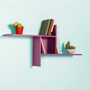 Prateleira de parede – 100 cm x 50 cm x 18 cm – Roxo – Painel de Partículas Revestido a Melamina