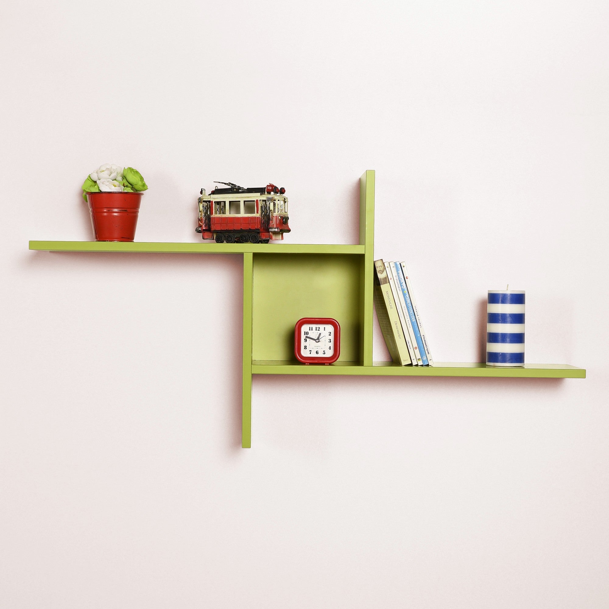 Prateleira de parede – 100 cm x 50 cm x 18 cm – Verde – Painéis de partículas