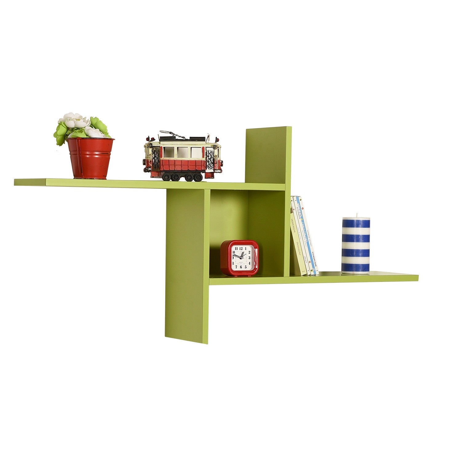 Prateleira de parede – 100 cm x 50 cm x 18 cm – Verde – Painéis de partículas