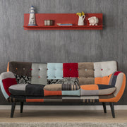 Prateleira de parede – 120cm x 25cm x 20cm – Vermelho – Painel de partículas revestido a melamina