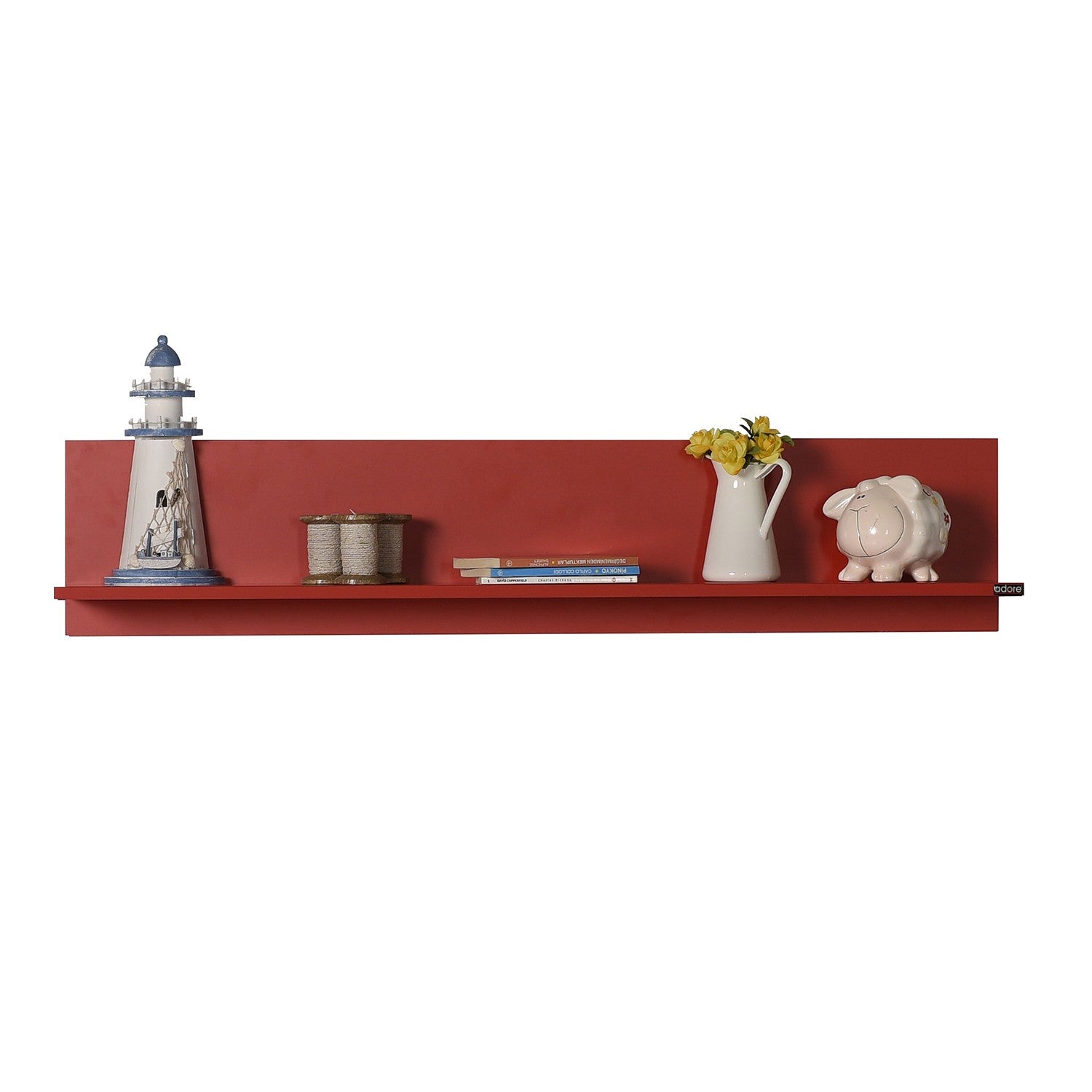 Prateleira de parede – 120cm x 25cm x 20cm – Vermelho – Painel de partículas revestido a melamina